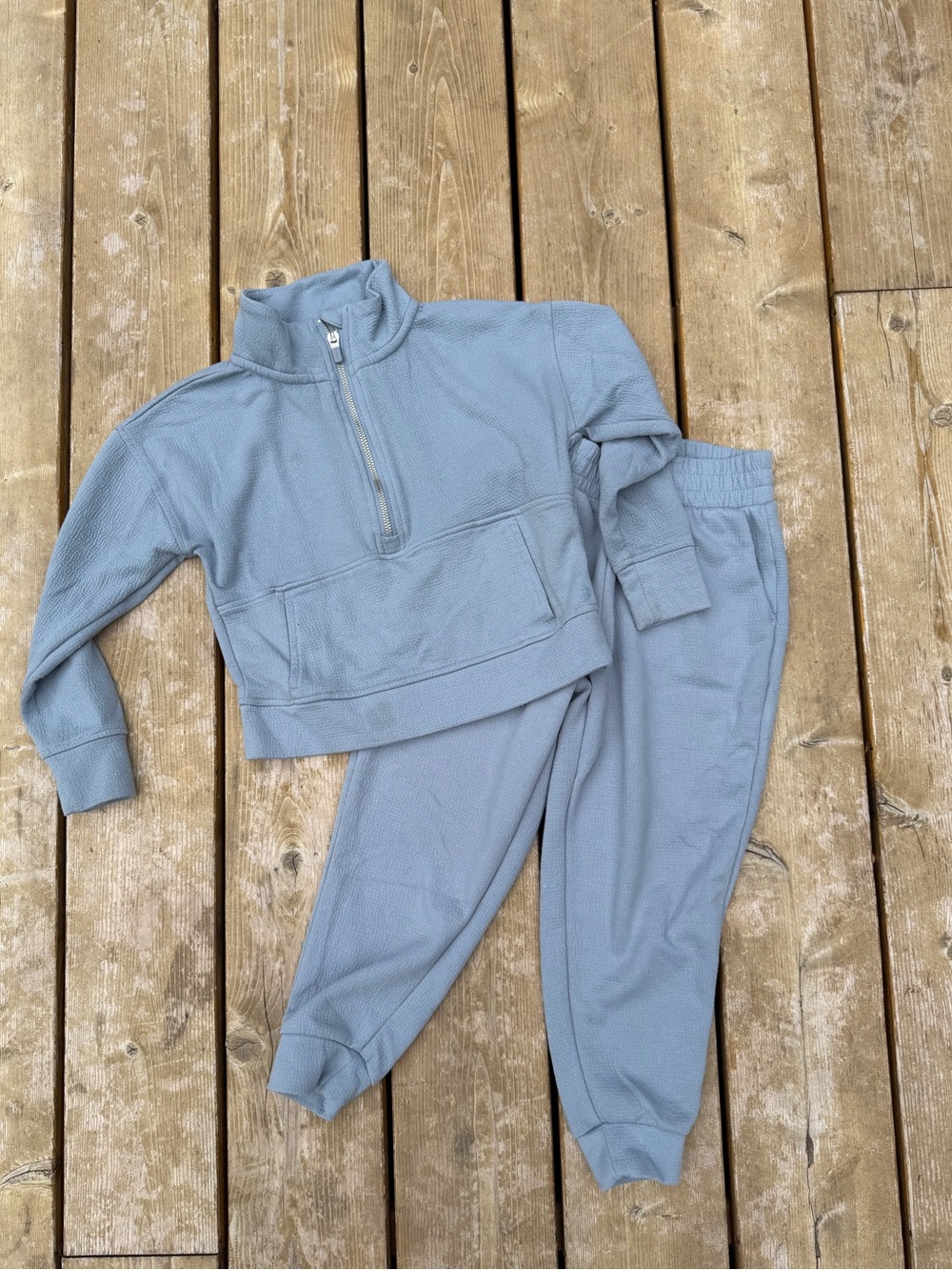 Danskin Kids Half-Zip Sweatshirt & Joggers Set - Dusty Blue